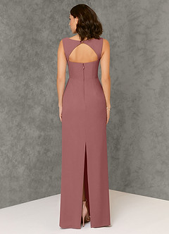 Azazie Flori Bridesmaid Dresses Desert Rose Sheath Square Neckline Chiffon Dress image2