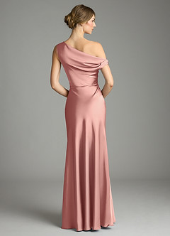 Azazie Emerson Bridesmaid Dresses Rosette Mermaid Off the Shoulder Stretch Satin Dress image3