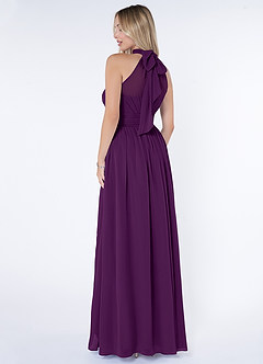 Azazie Iman Bridesmaid Dresses Grape A-Line A-Line Ruched Chiffon Dress image5