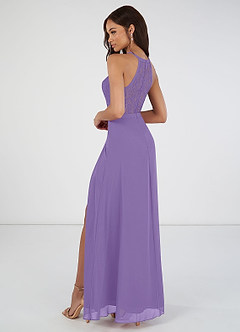 Azazie Rona Bridesmaid Dresses A-Line Lace Chiffon Floor-Length Dress image2