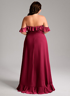 Azazie Lyra Bridesmaid Dresses Burgundy A-Line Chiffon Convertible Dress image2