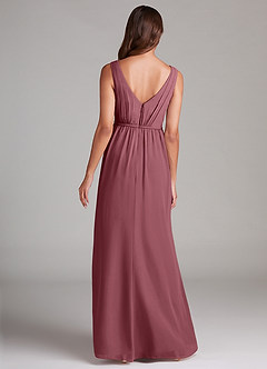 Azazie Tanicia Bridesmaid Dresses Desert Rose A-Line Pleated Chiffon Dress image7