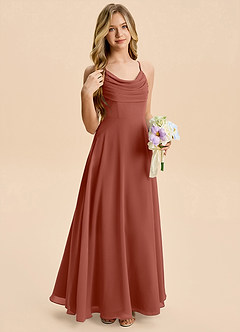 Azazie Gia Junior Auburn A-Line Pleated Chiffon Dress image5