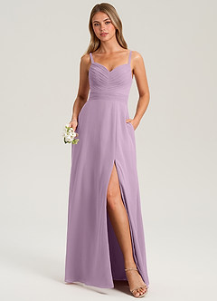Azazie Terese Bridesmaid Dresses Wisteria A-Line Pleated Chiffon Dress image1