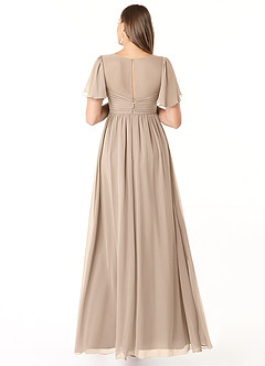 Azazie Verna Vestidos de dama de honra para maternidade Vestido Linha A Ruched Comprimento do chão Chiffon image2