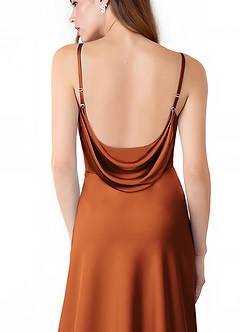 Azazie Alaija Bridesmaid Dresses Cinnamon Mermaid Side Slit Stretch Satin Dress image6