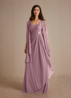 Azazie Clinton Mother of the Bride Dresses Dusty Rose A-Line Pleated Mesh Dress image5