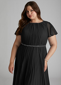 Azazie Kara Modest Bridesmaid Dresses A-Line Pleated Chiffon Floor-Length Dress image15
