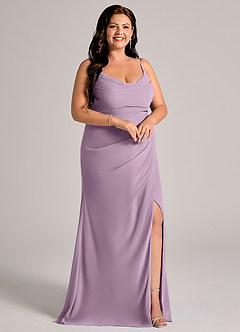 Azazie Deandra Bridesmaid Dresses Wisteria Mermaid Pleated Chiffon Dress image10