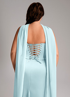 Azazie Sorrel Bridesmaid Dresses Cloud Blue Mermaid Strapless Stretch Satin Convertible Dress image11