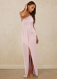 Christian Siriano Bridal for Azazie 1003 Bridesmaid Dresses Blushing Pink Sheath One Shoulder Chiffon Dress image3
