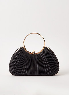 front Satin Pleated Handbag