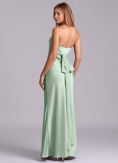 Azazie Ailanie Brudtärnklänningar Klä av Tubklänning i Stretch Satin Axelbandslös Agave image2