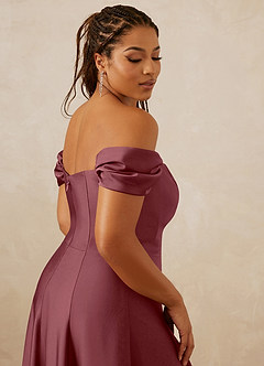 Christian Siriano Bridal for Azazie 1002 Bridesmaid Dresses Desert Rose A-Line Off the Shoulder Stretch Satin Convertible Dress image10
