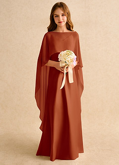 Azazie Fishie Junior Formal Flower Girl Klänningar Klä A-Line i Matt satäng image3