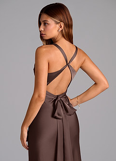 Azazie Hati At-home Try On Dresses Cabernet Mermaid Stretch Satin Dress image2