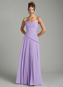 Azazie Gabriela Robes de demoiselle d'honneur Robe Trapèze en Mousseline de soie Corset Lilas image7