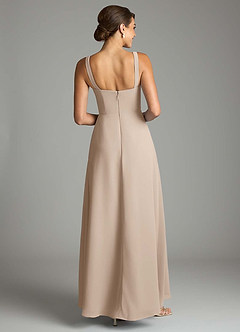 Azazie Debra Bridesmaid Dresses Taupe A-Line with Pockets Chiffon Convertible Dress image6