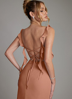 Azazie Jessamine Bridesmaid Dresses Bronzer Mermaid Corset Chiffon Dress image2