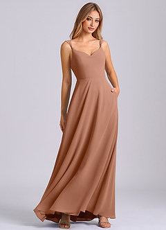 Azazie Beatrice Bridesmaid Dresses Bronzer A-Line Sweetheart Neckline Chiffon Dress image1