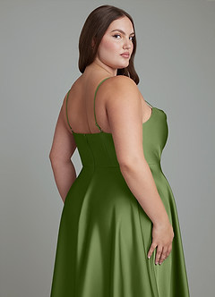 Azazie Elle Bridesmaid Dresses Juniper A-Line Pleated Stretch Satin Dress image15