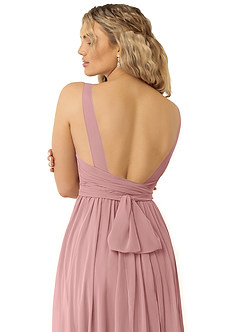 Azazie Kora Bridesmaid Dresses Dusty Rose A-Line Pleated Chiffon Dress image6