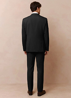 front Owen Black Lightweight Tailored Suit Jacket