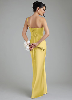Azazie Sabrina Bridesmaid Dresses Canary Mermaid Corset Stretch Satin Dress image2