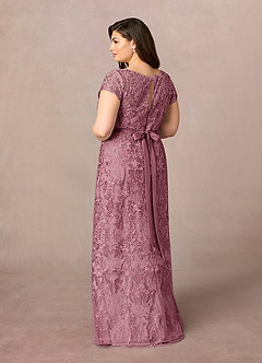 Azazie Dorit Mother of the Bride Dresses Vintage Mauve Sheath Scoop Lace Dress image9