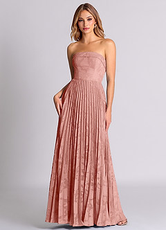 Azazie Mariana Bridesmaid Dresses Rosette A-Line Strapless Floral Burnout Convertible Dress image1