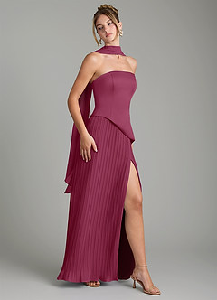 Azazie Tierney Bridesmaid Dresses Mulberry A-Line Strapless Chiffon Convertible Dress image9