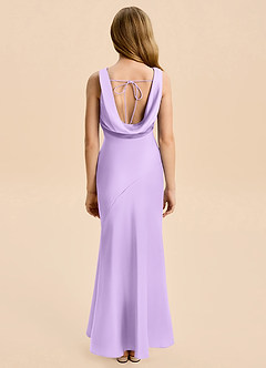 Azazie Rylina Junior Lilac Mermaid Stretch Satin Dress image2