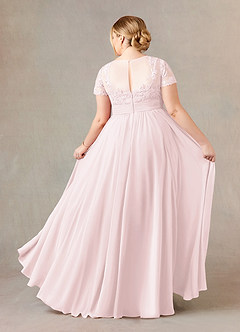 Azazie Annette Mother of the Bride Dresses Blushing Pink A-Line Lace Chiffon Dress image8