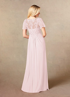 Azazie Holga Kleider für die Brautmutter A-Linie V-Hals Spitze Chiffon Kleid Zartrosa image6