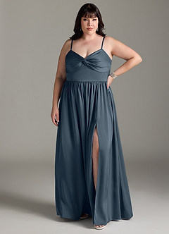 Azazie Zeya Brautjungfernkleider A-Linie Plissee Stretch-Satin Kleid Zwielichtviolett image9