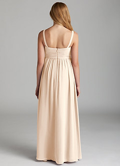 Azazie Chanel Junior Blushing Pink A-Line Sweetheart Neckline Chiffon Dress image4