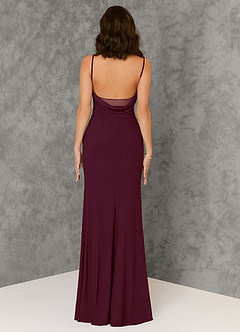 Azazie Beryl Brautjungfernkleider Etui Luxuriöse Strickwaren Kleid Cabernetrot image2