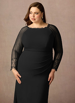 Azazie Peggy Kleider für die Brautmutter Etui Spitze Kleid Schwarz image11