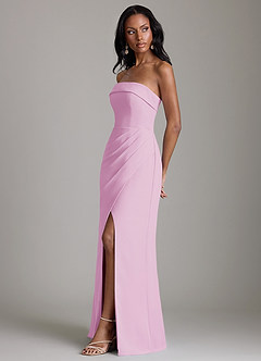Azazie Aretha Bridesmaid Dresses Candy Pink A-Line Strapless Chiffon Dress image6