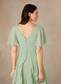 Azazie Watson Mother of the Bride Dresses Dusty Sage A-Line V-Neck Chiffon Dress image5