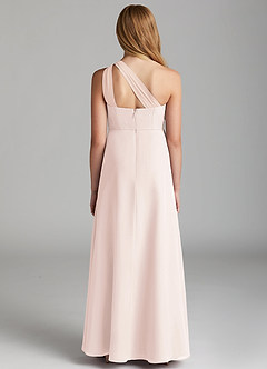 Azazie Maive Junior Rose Petal A-Line Pleated Chiffon Dress image3