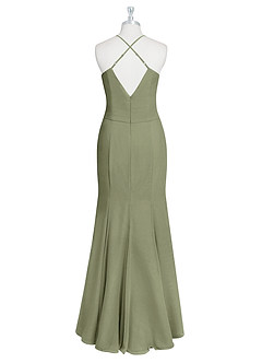 Azazie Carolina Abiti da Damigella Abito Sirena in Chiffon Increspato Pistacchio image7