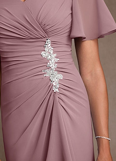 Azazie Suffolk Moeder van de bruid jurken A-Lijn Jurk van Chiffon Geplooid Stoffige Roos image5