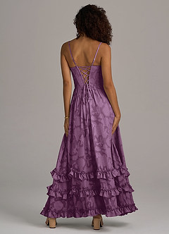 Azazie Lettie Bridesmaid Dresses Wisteria A-Line Corset Floral Burnout Dress image6