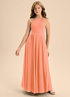 Azazie Charlize Junior Sunset A-Line Pleated Chiffon Dress image3