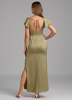 Azazie Demia 신부 들러리 드레스 쉬스 스윗하트 네크라인 스트레치 새틴 발목 길이 드레스 image6