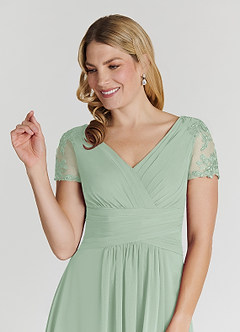 Azazie Thais Kleider für die Brautmutter A-Linie Spitze Chiffon Kleid Agave image5