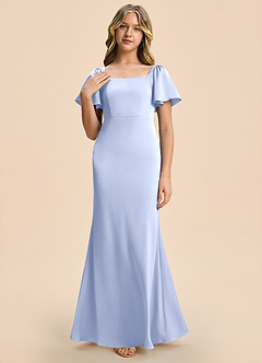 Azazie Chace Junior Ice Sheath Stretch Satin Dress image6