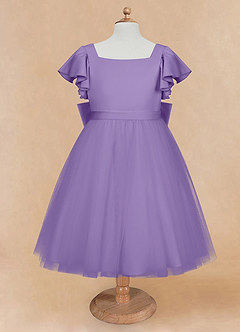 Azazie Kaeya Flower Girl Dresses Tahiti A-Line Bow Tulle Dress image5