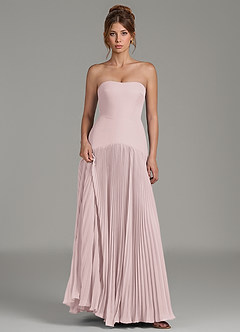 Azazie Yuliana Bridesmaid Dresses Blushing Pink A-Line Strapless Chiffon Dress image6